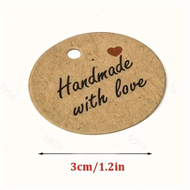 100pcs Handmade Round Tags  Ideal for Clothing  Baking Shop Decoration