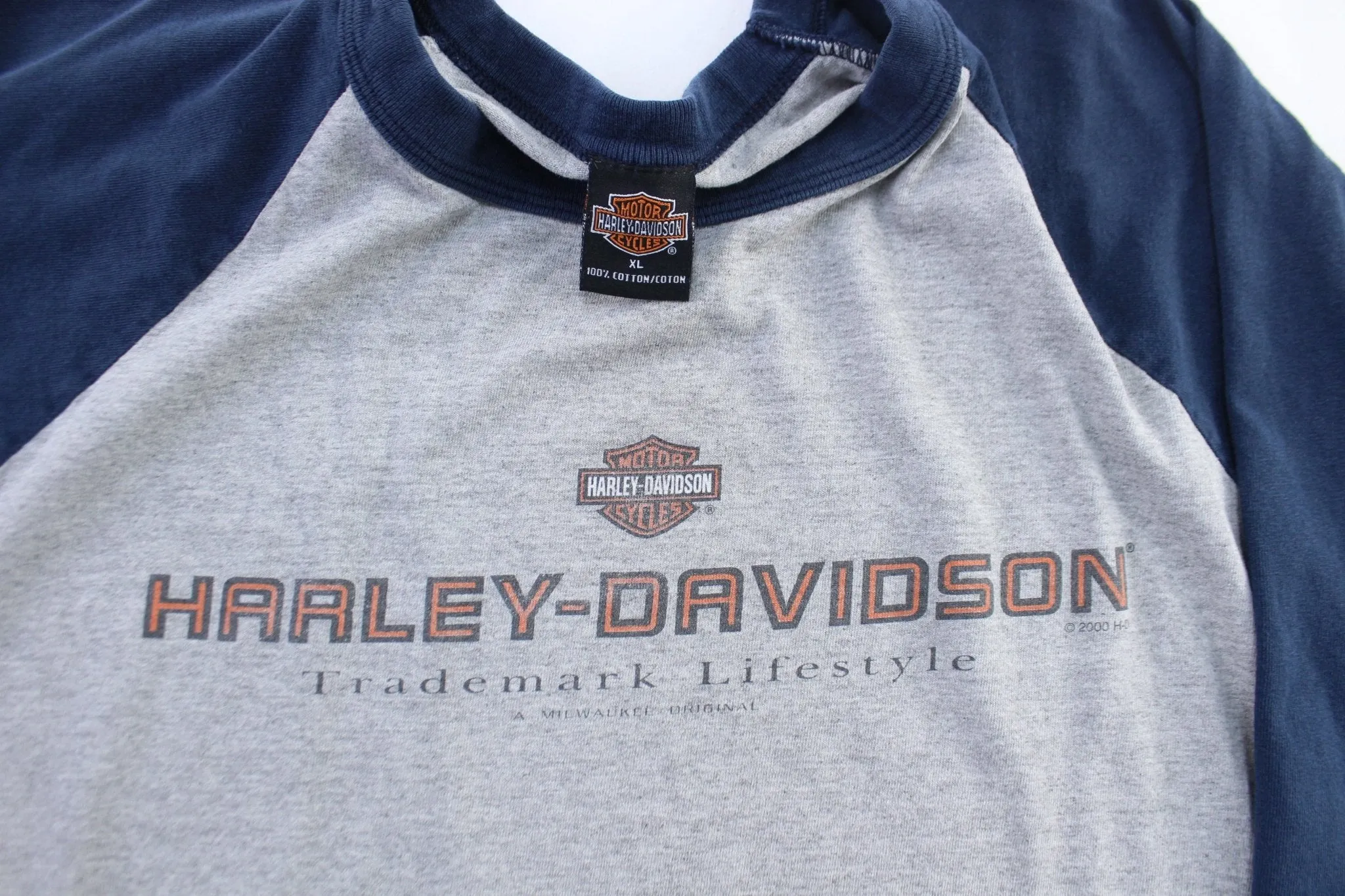 2000 Harley Davidson Motorcycles Lubbock, Texas Raglan T-Shirt