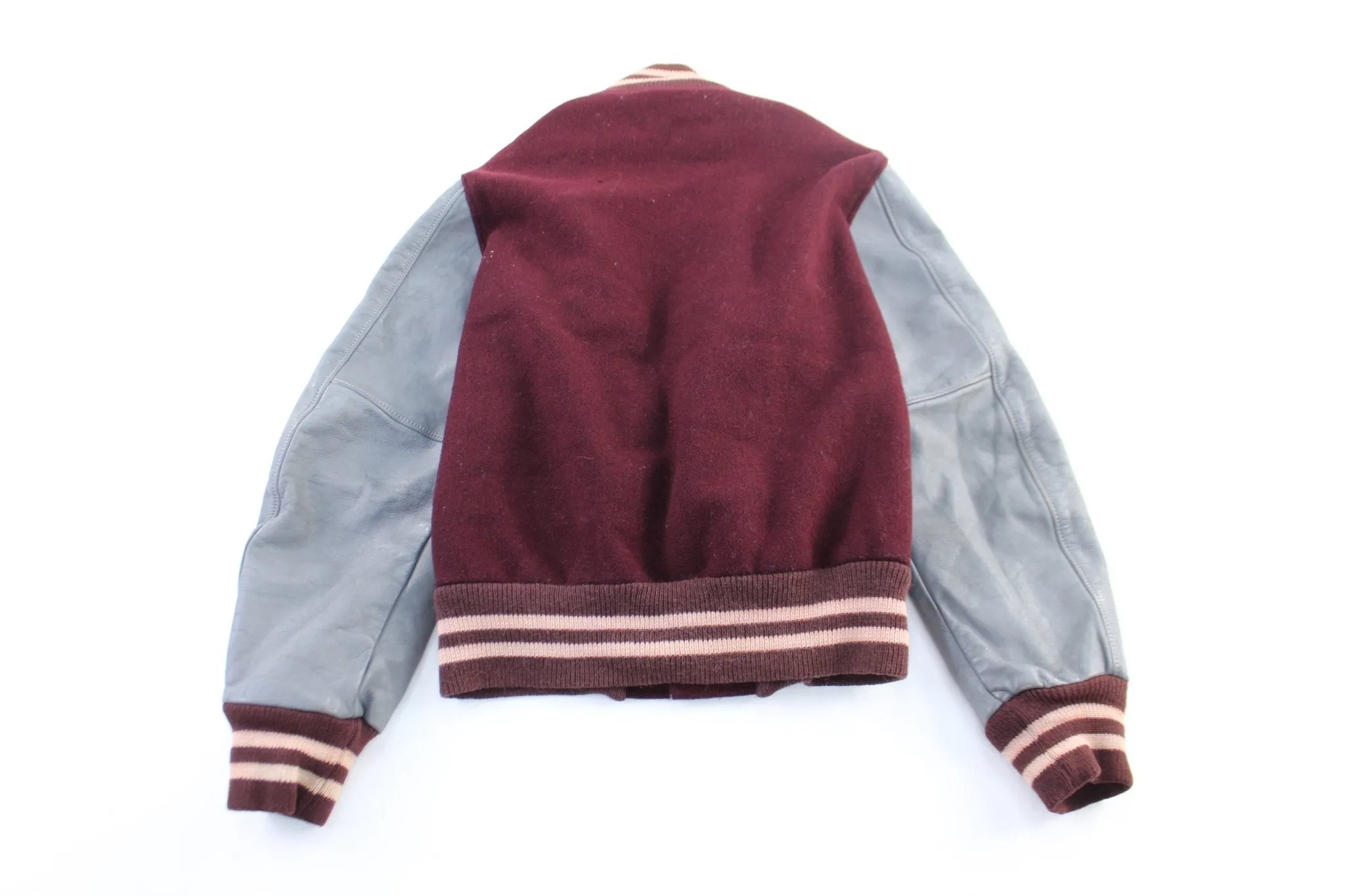 70's Howe's Burgundy & Grey Varsity Jacket