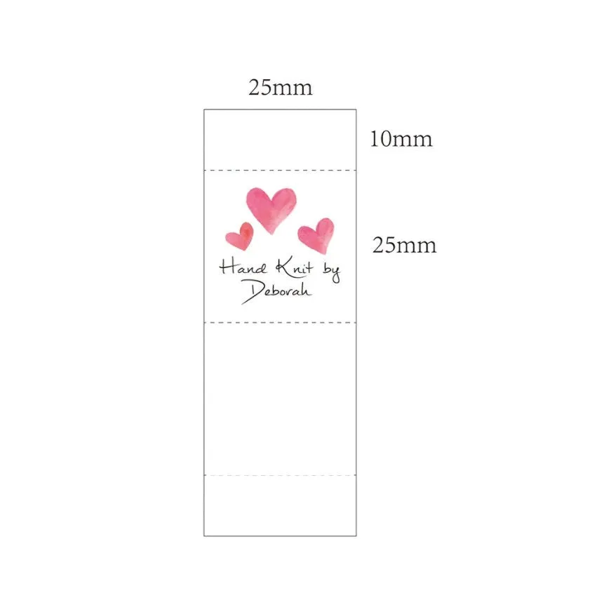 Custom Clothing Labels -  Knitting Labels - Fabric Sew in Sew on Labels - Personalized Cloth Tags for Clothes - Fold Over for Handmade